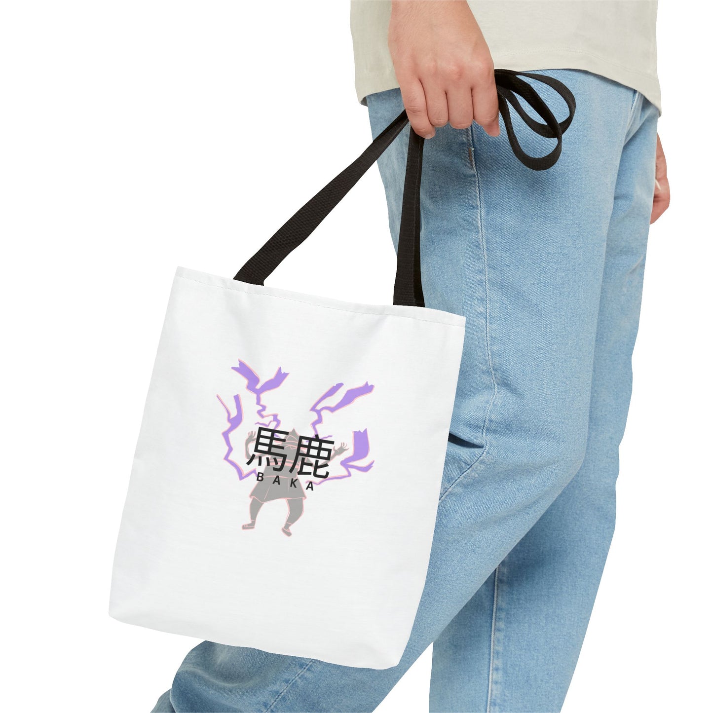 Anime Inspired Tote Bag - 'Baka' Design - Canvas Bag with Anime Lightning Print