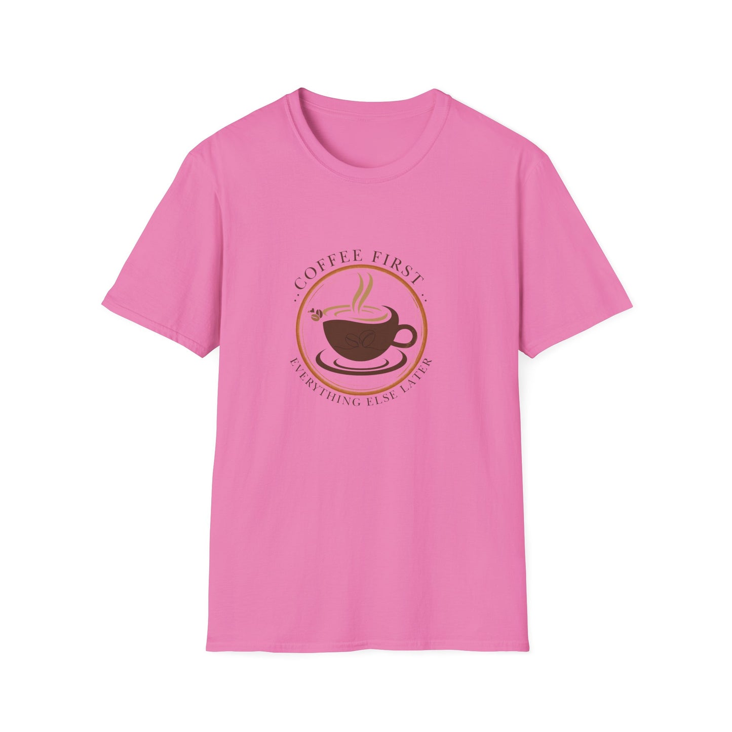 Coffee First Minimalist Tee - Softstyle T-Shirt for Caffeine Lovers