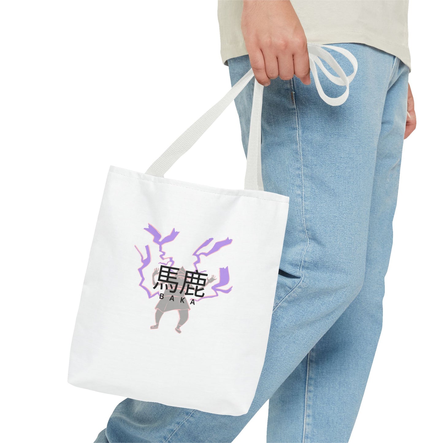 Anime Inspired Tote Bag - 'Baka' Design - Canvas Bag with Anime Lightning Print