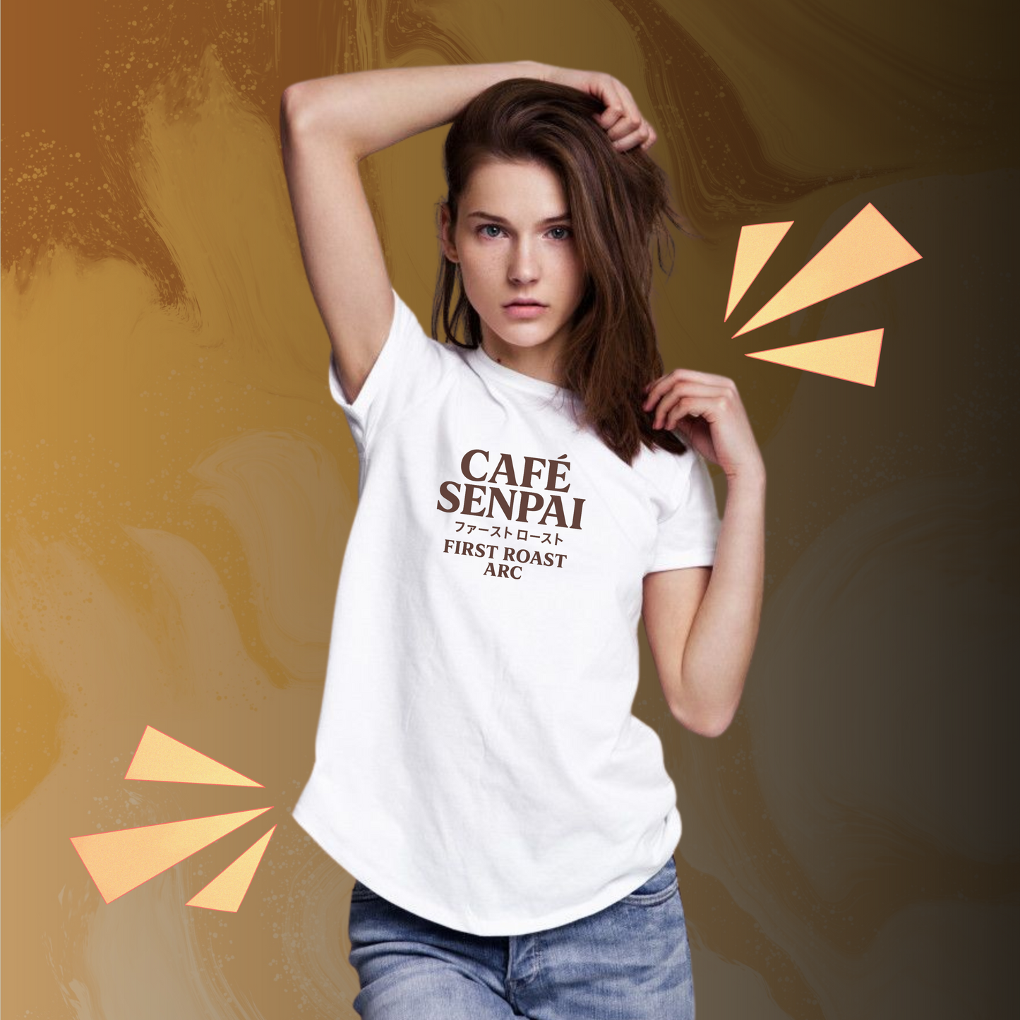 "Cafe Senpai-First Blend Arc" Unisex Tshirt - Exclusive for Anime and Coffee Lovers