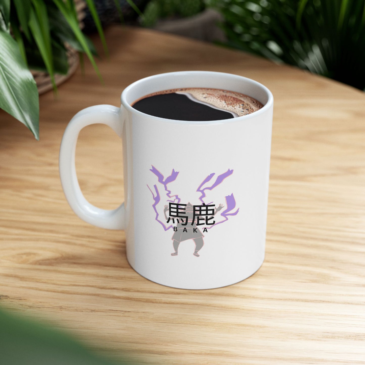 BAKA Anime Ceramic Mug – Glossy Finish with Lightning Artwork