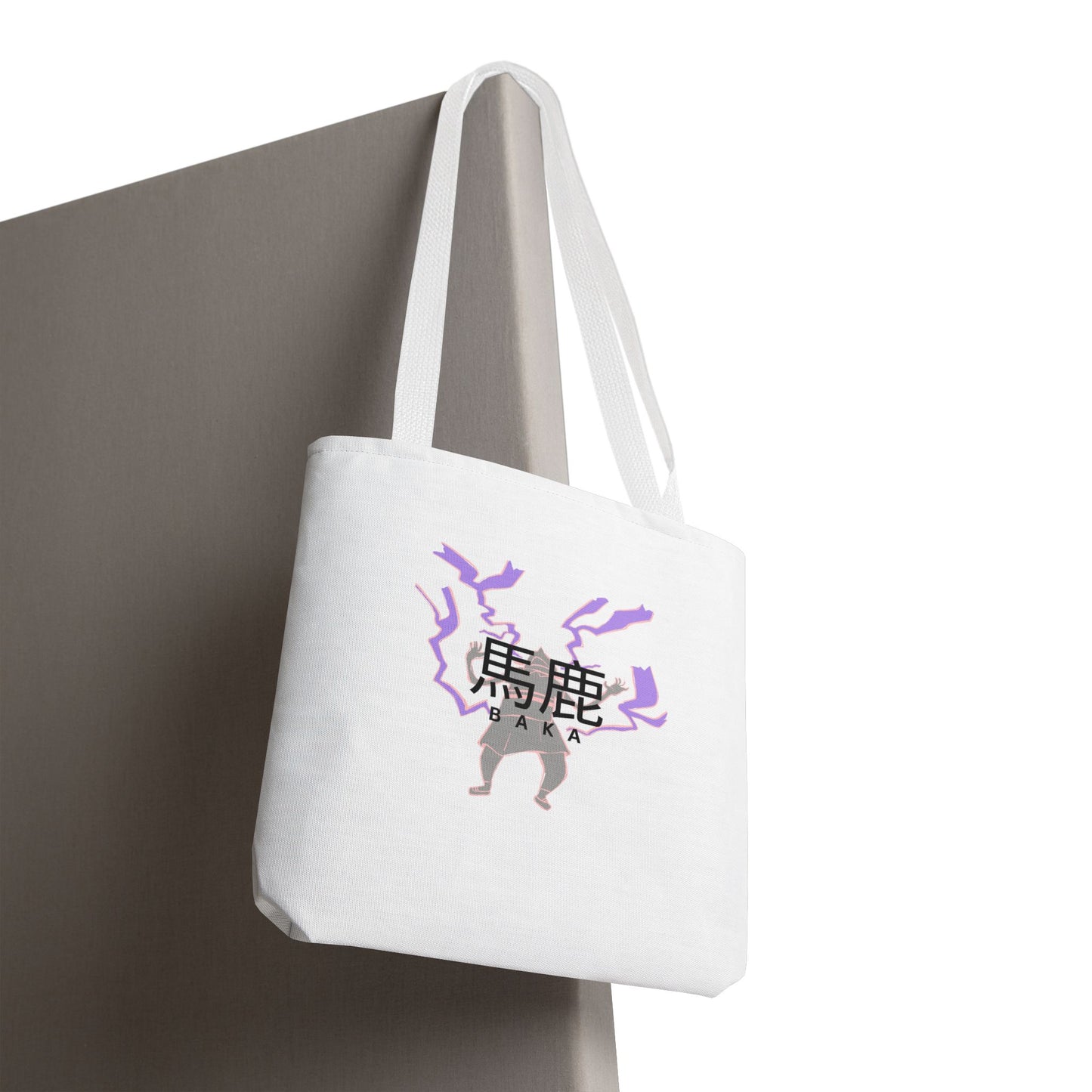 Anime Inspired Tote Bag - 'Baka' Design - Canvas Bag with Anime Lightning Print
