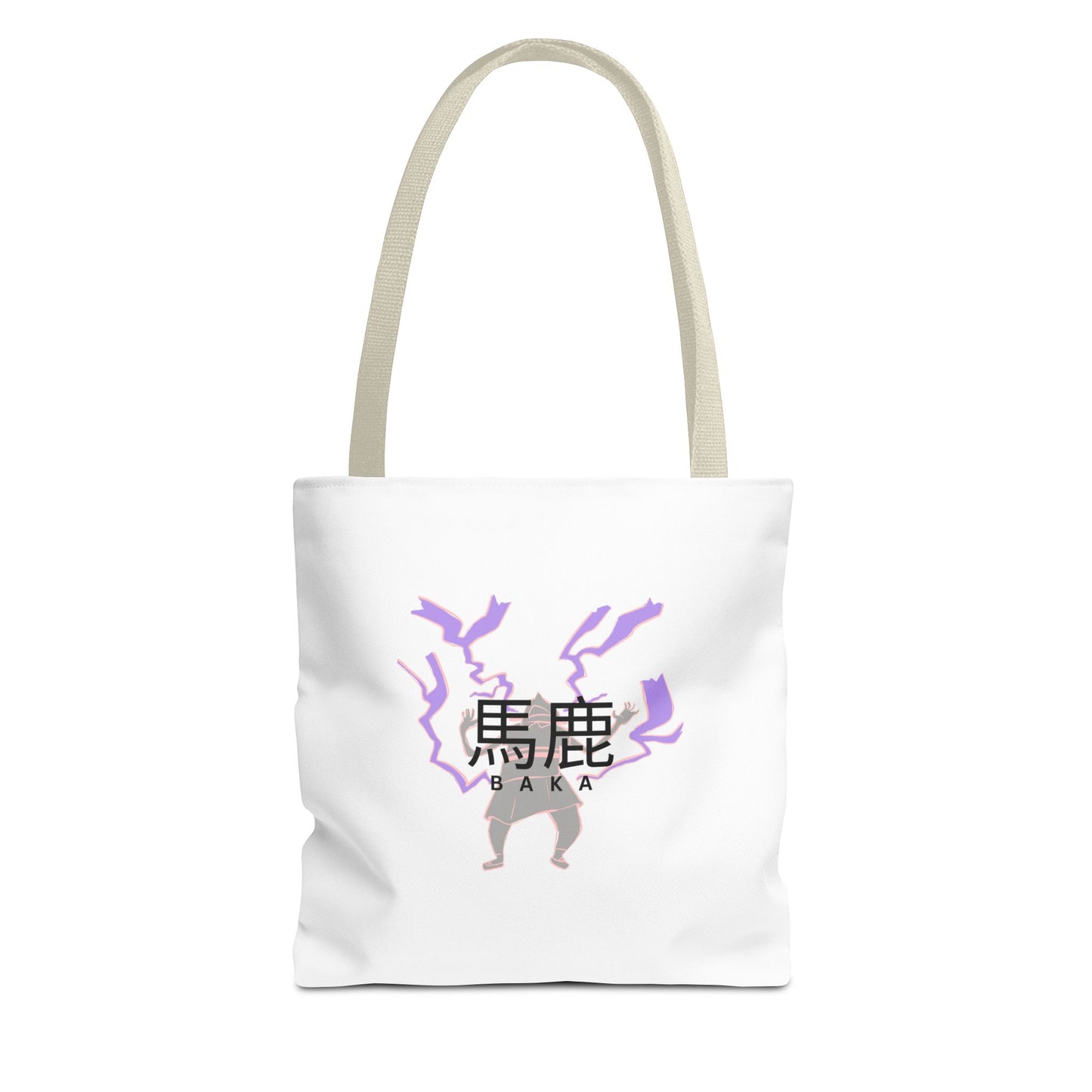 Anime Inspired Tote Bag - 'Baka' Design - Canvas Bag with Anime Lightning Print