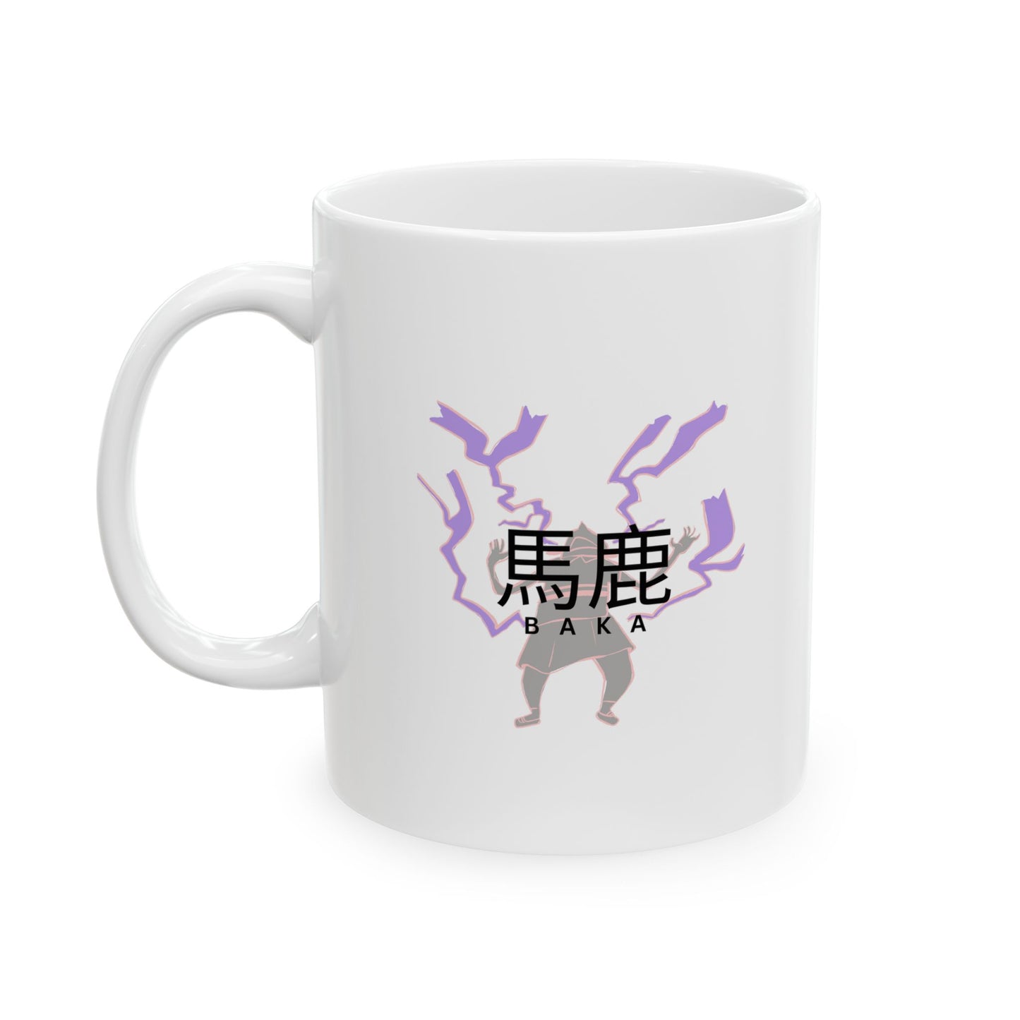 BAKA Anime Ceramic Mug – Glossy Finish with Lightning Artwork