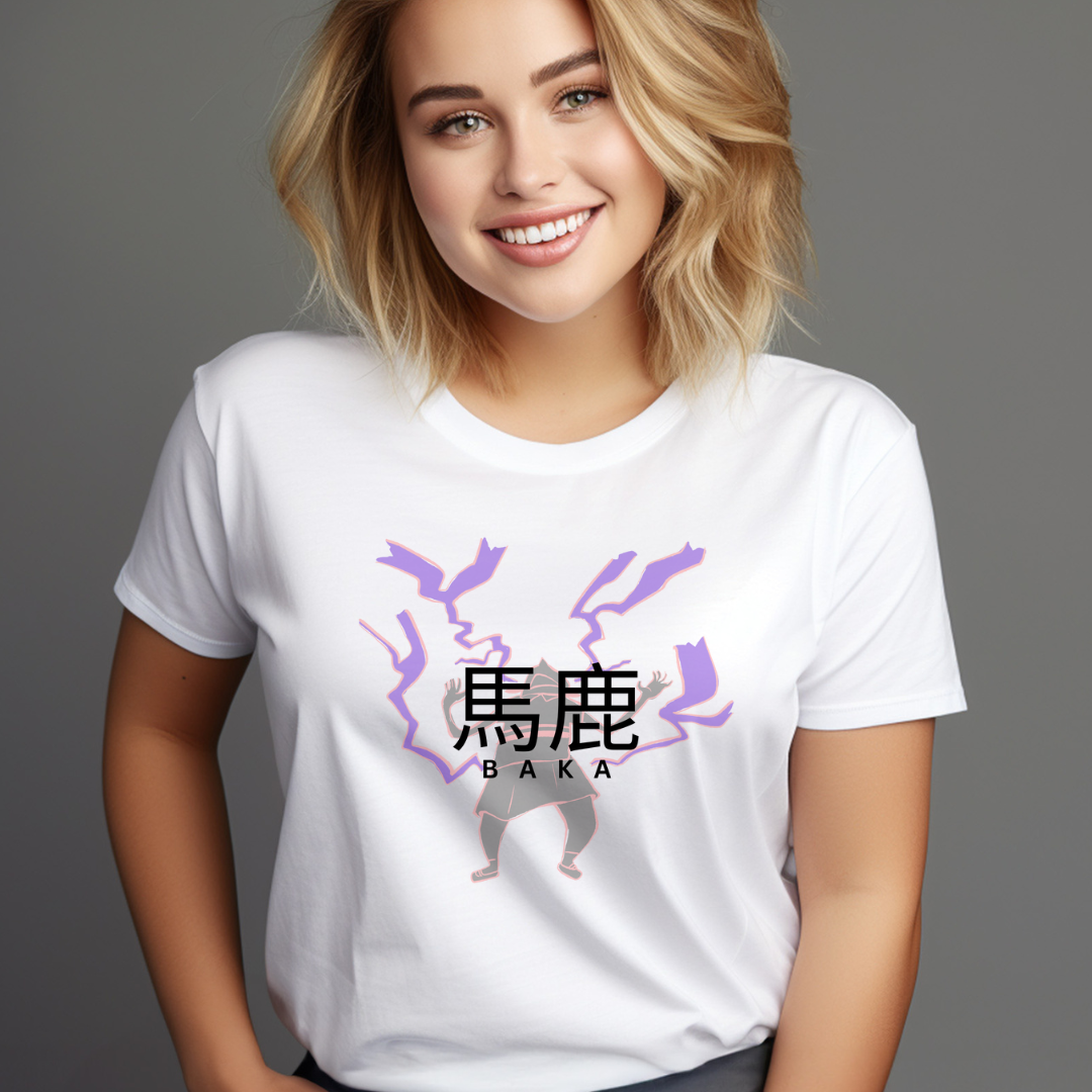 BAKA Graphic Unisex T-Shirt – Anime Streetwear with Lightning Detail