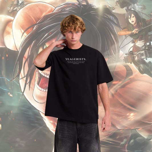 Yeagerists Slogan T-Shirt – Attack on Titan Inspired | Unisex Anime Streetwear